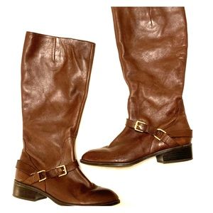 Ralph Lauren Brown Leather Riding Boots, Size 8.5